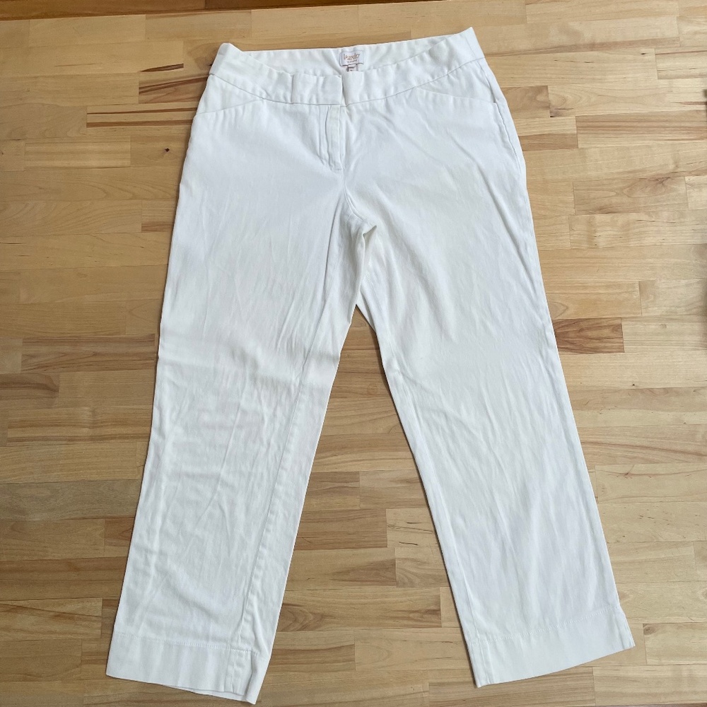 Laundry cropped white pants